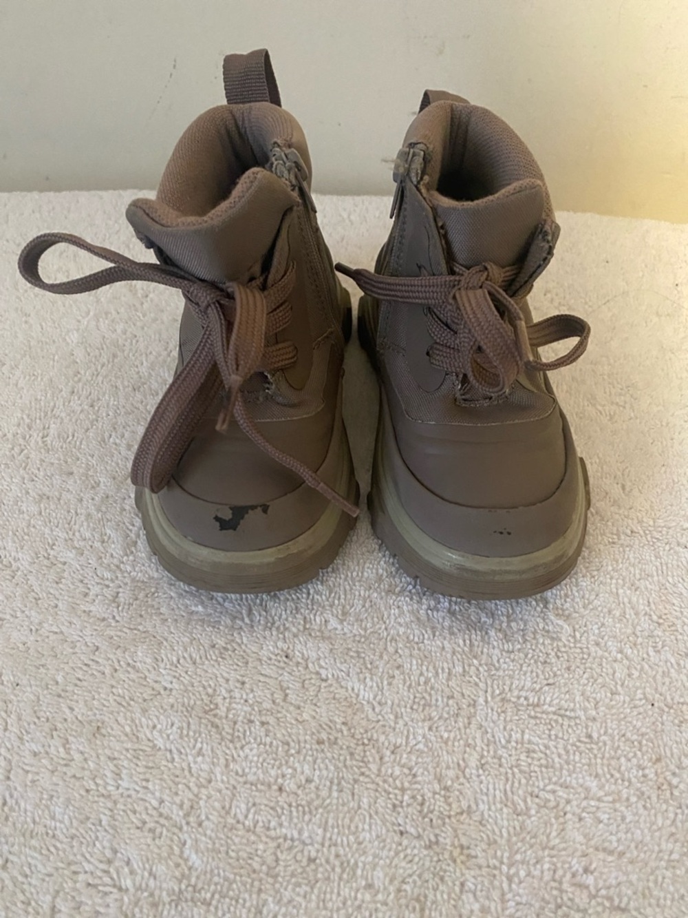 Kids Brown Lace-Up Outdoor Boots